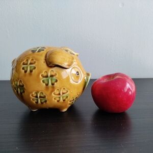 Vintage Pig Bank Porcelain Shamrock decoration